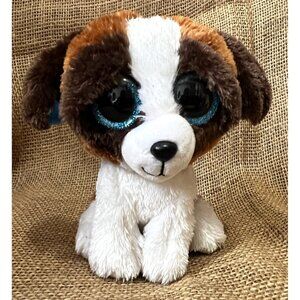 Ty Silk 2017 Cute Blue Eyed "Duke" Puppy Dog Stuffed Doll with Blue Tail Tip